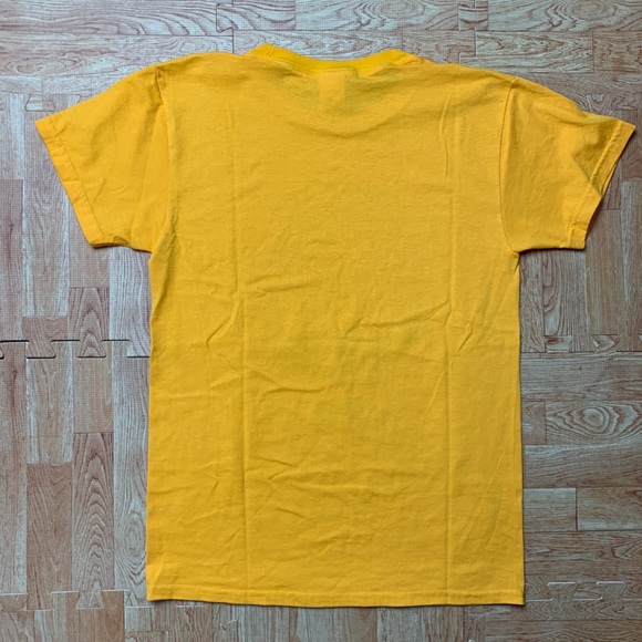 Yellow Hanes Eco-Smart Shirt Size Small Better Planet Earth Recycled 50/50 Tee - Picture 2 of 7